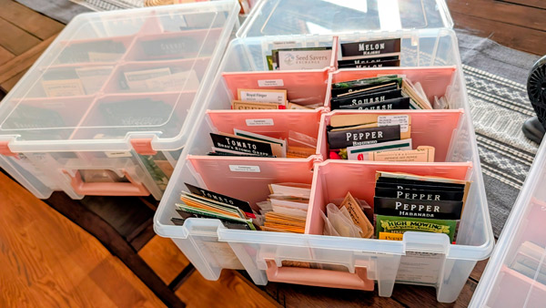 ArtBin Double Deep Compartment Box for seed storage.